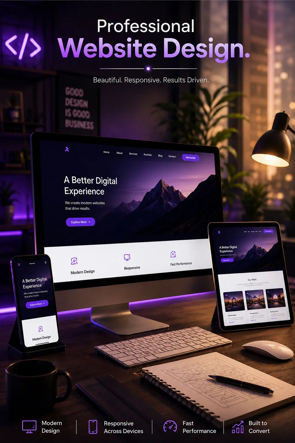 Professional website design services for modern businesses.